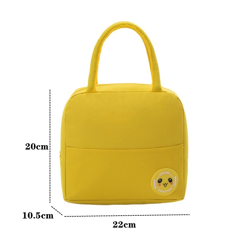 PURDORED 1 Pc Candy Color Lunch Bag for Women Waterproof Oxford Food Picnic Fresh Bento Food Pouch Insulated Student Cooler Bags