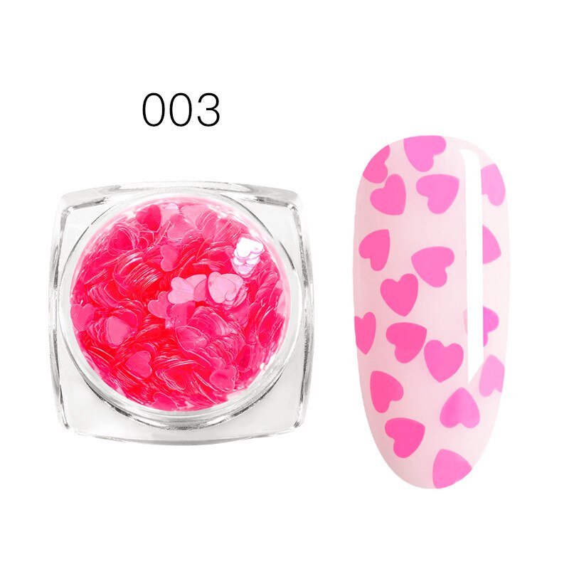 Fluorescerende Pailletten Nail Art Decorations 6 Kleuren Hart Vorm Glitters Manicure Gereedschap Glow In The Dark Nail Stickers Uv Gel: HHS05617