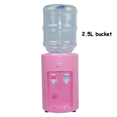 Mini varm drikke maskine 2.5l elektriske kold drikke vand dispenser stationære flasker hane vandhane springvand lille hjemmekontor: Lyserød