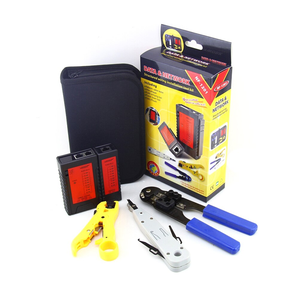 4 in 1 Network Cable Tester Set LAN Tester Measurable Wire Tracker Diagnose Finder Test Tool W/ a Removable Double-head Blade