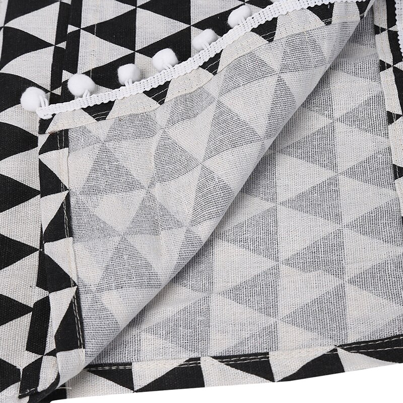 Microwave Cover Black Geometric Cotton Linen Microwave Oven Dust Cover Cloth Cover Towel Kitchen Accessories