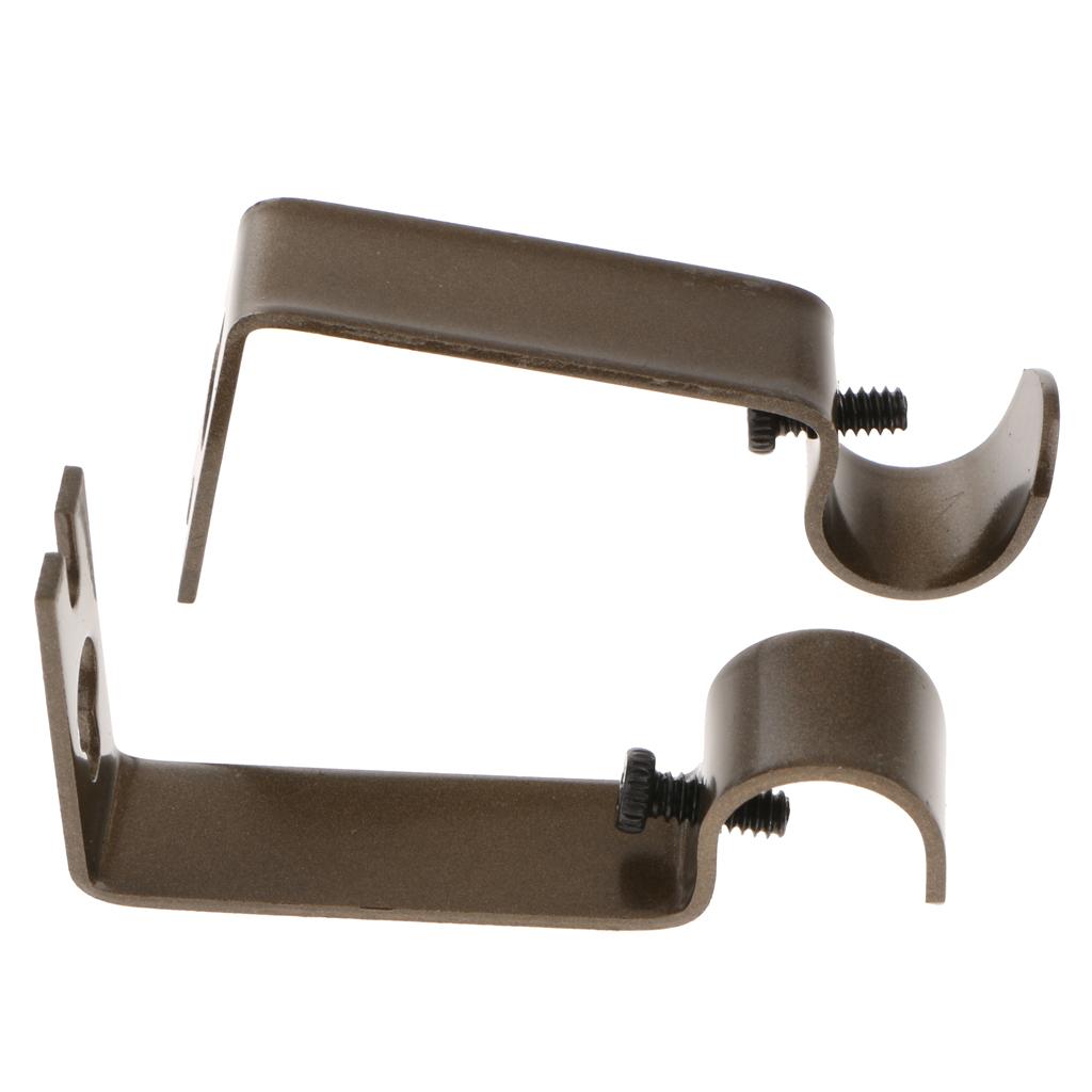 2 Stück Gardinen stangen wand halterung für Stange/Stange bis 15,88mm/0,62 Zoll Durchmesser: Brown