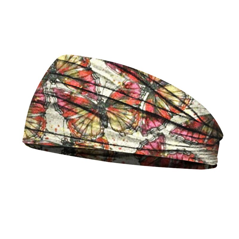 Butterfly Wide Sport Yoga Headbands for Women Cotton Solid Leopard Knot Boho Turban Headwrap Bandana Girls Hair Accessories: 1PCS-color 1