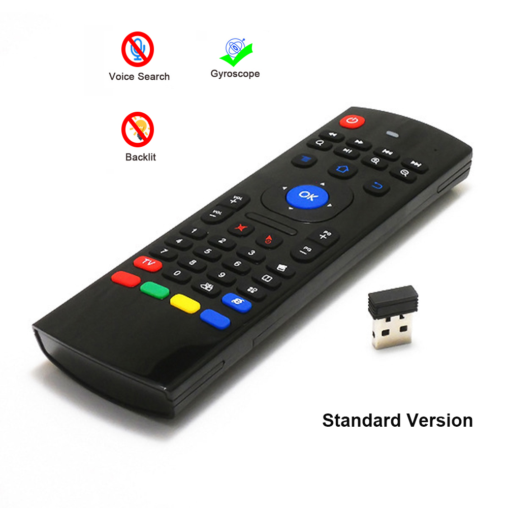MX3 rétro-éclairé Air Mouse télécommande vocale intelligente 2.4G RF clavier sans fil pour Android TV Box X96 mini H96 MAX: RED
