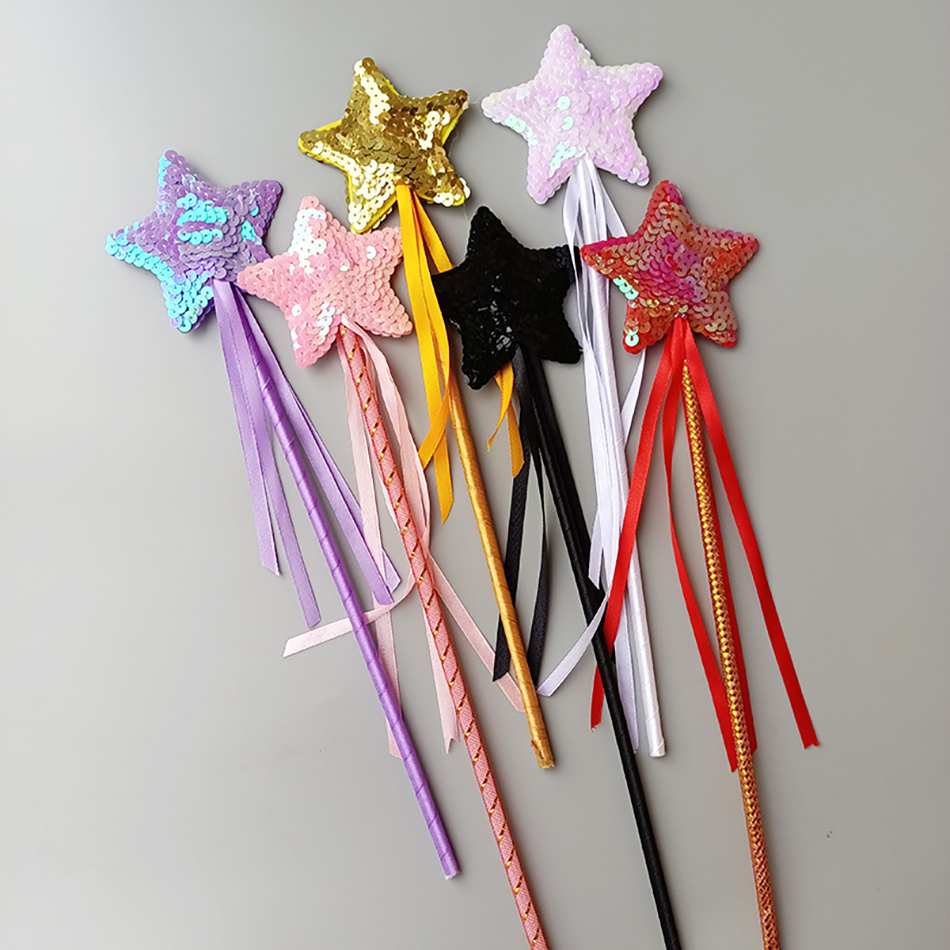 Meisjes Prinses Accessoires Voor Kinderen Cosplay Party Pentagram Sequin Toverstaf Kinderen Set
