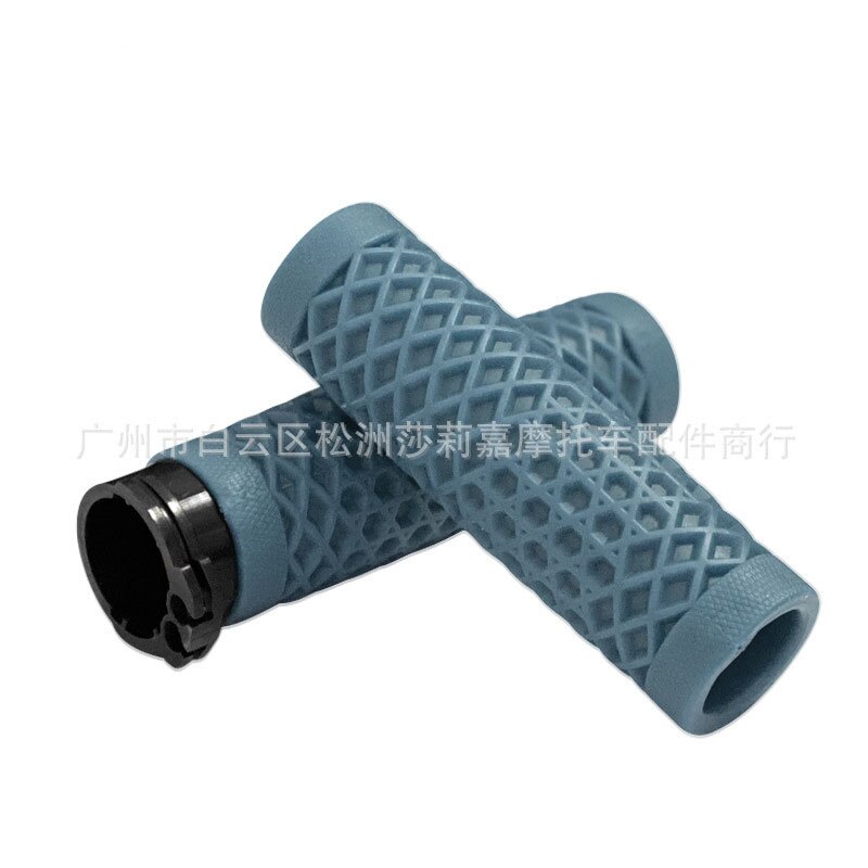 A Pair Motorcycle Handlebar Motorbike Throttle Grip Handle Rubber Modified Accessories Anti Slip 22MM 25MM Universal: SKY BLUE