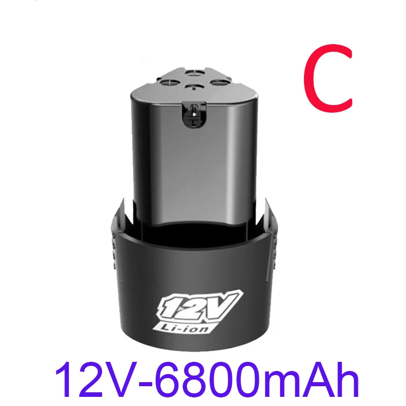 Batería recargable Universal para herramientas eléctricas, destornillador eléctrico, taladro eléctrico, batería de iones de litio, alta capacidad, 12V, 6800mAh: Oro