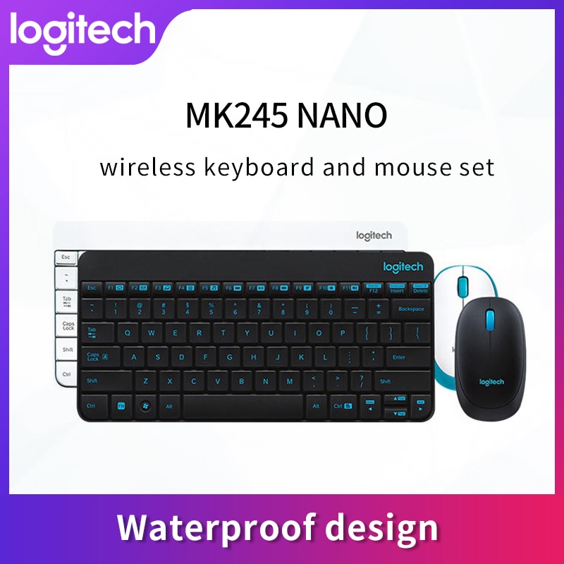 Logitech-Mini clavier de jeu sans fil USB MK245, 1000DPI, Mini clavier de jeu, souris ergonomique, pour ordinateur portable et bureau