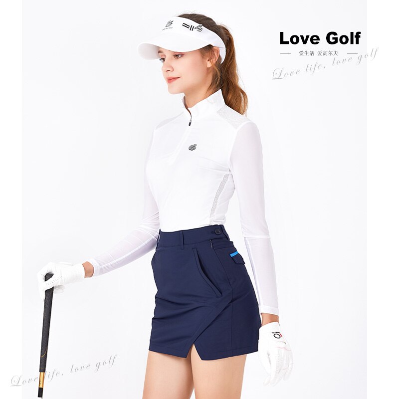 Elsker golf golf nederdel, stretch slim fit, slå om nederdel, golf nederdel