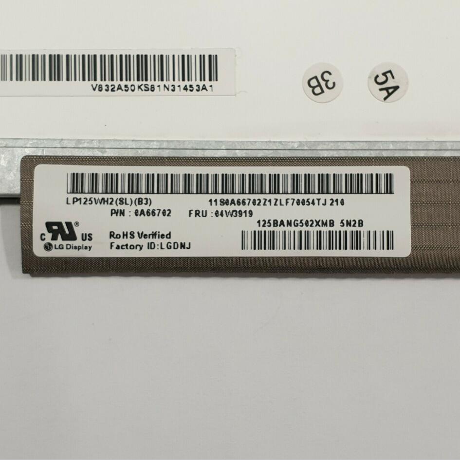 Novedad de 12,5 pulgadas, cambio de pantalla LCD IPS LED para Lenovo Thinkpad U260 K27 X220 X230 LP125WH2(SL)(B3)