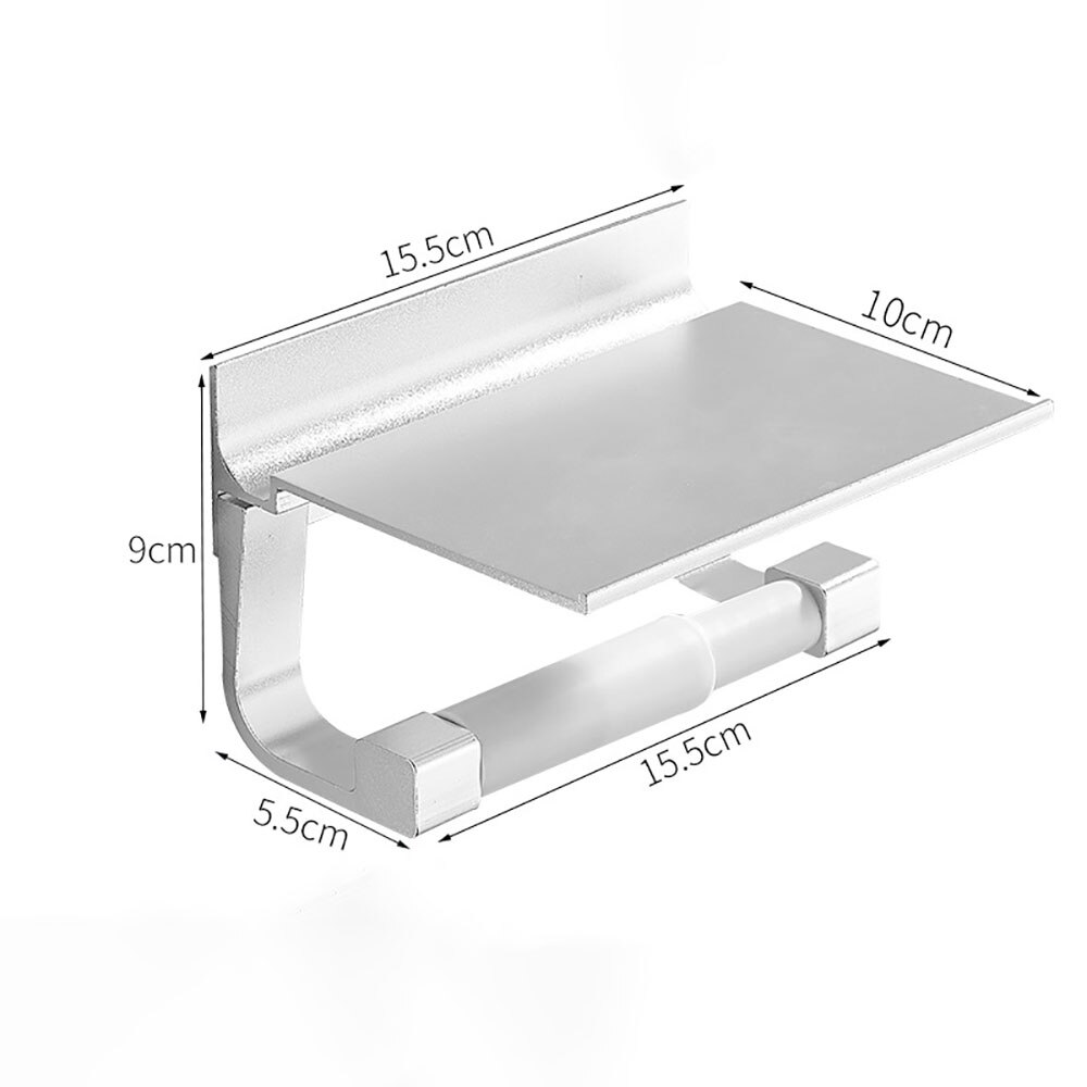 Bathroom Accessories Roll Paper Holder Silver Black 16/18cm Perforated Wall-mounted Tissue Holder 00PTH0801