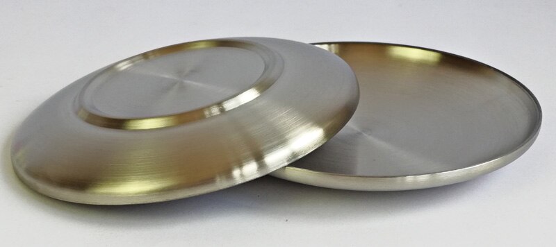 Dinner Plate 304 Stainless Steel Dinnerware 8 Inch Round Plate Eco-Friendly Tableware Household Fruit Plate Nut Dish Plate