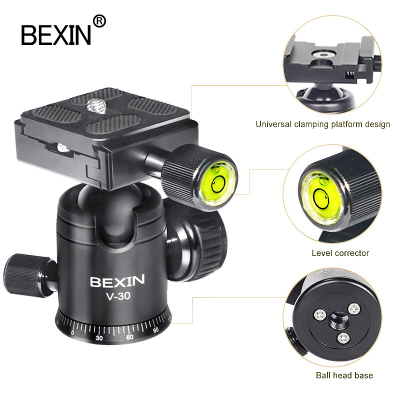 Camera tripod head panoramic shooting photo ballhead monopod mount head mini ballhead camera adapter for dslr camera tripod