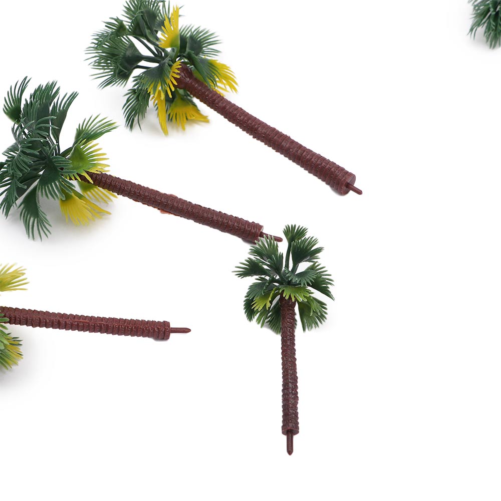 5Pcs Mini Tropical Palm Tree Simulation Plastic Coconut Tree Bonsai Miniature Landscape Decoration Scenery Model