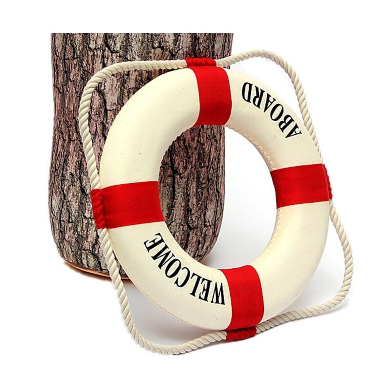 Welkom Aan Boord Schuim Nautische Leven Reddingsboei Ring Boot Wall Opknoping Home Decoratie Rode 50Cm