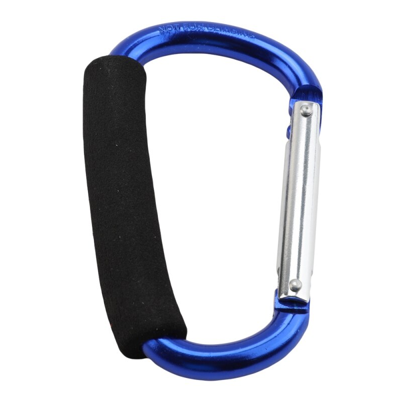 Mosquetón grande de aleación de aluminio en forma de D, gancho de llave de compras con mango suave para acampar al aire libre, senderismo, llavero con Clip mosquetón