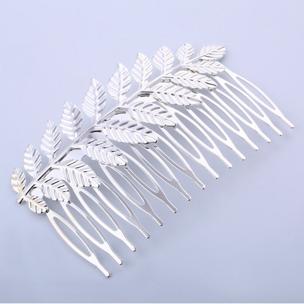 Tiara de cabelo estilo folhas para casamento, acessório para cabeça de noiva, joia feminina, vintage, com arco de ouro/prata faixa de cabelo: 4