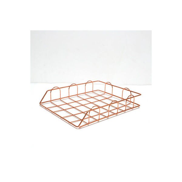 Gold Metal File Tray Desk Accessorie Magazine Holder Handmade Overlayabl File Office Organizer Layering Paper Storage Paper Tray: B