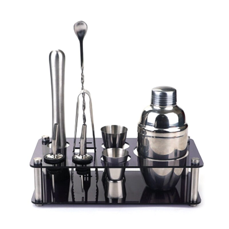 Stainless Steel Bartender Set Cocktail Bar Bartending Tools Full Set of Home Novice Snow Grams 9-Piece Set