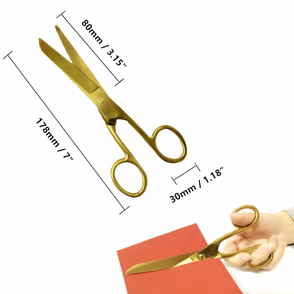 Gold Sewing Scissors Heavy Duty Stainless Steel Tailor Dressmaker Shears Paper Cutter for Household and Office Cutting Supplies