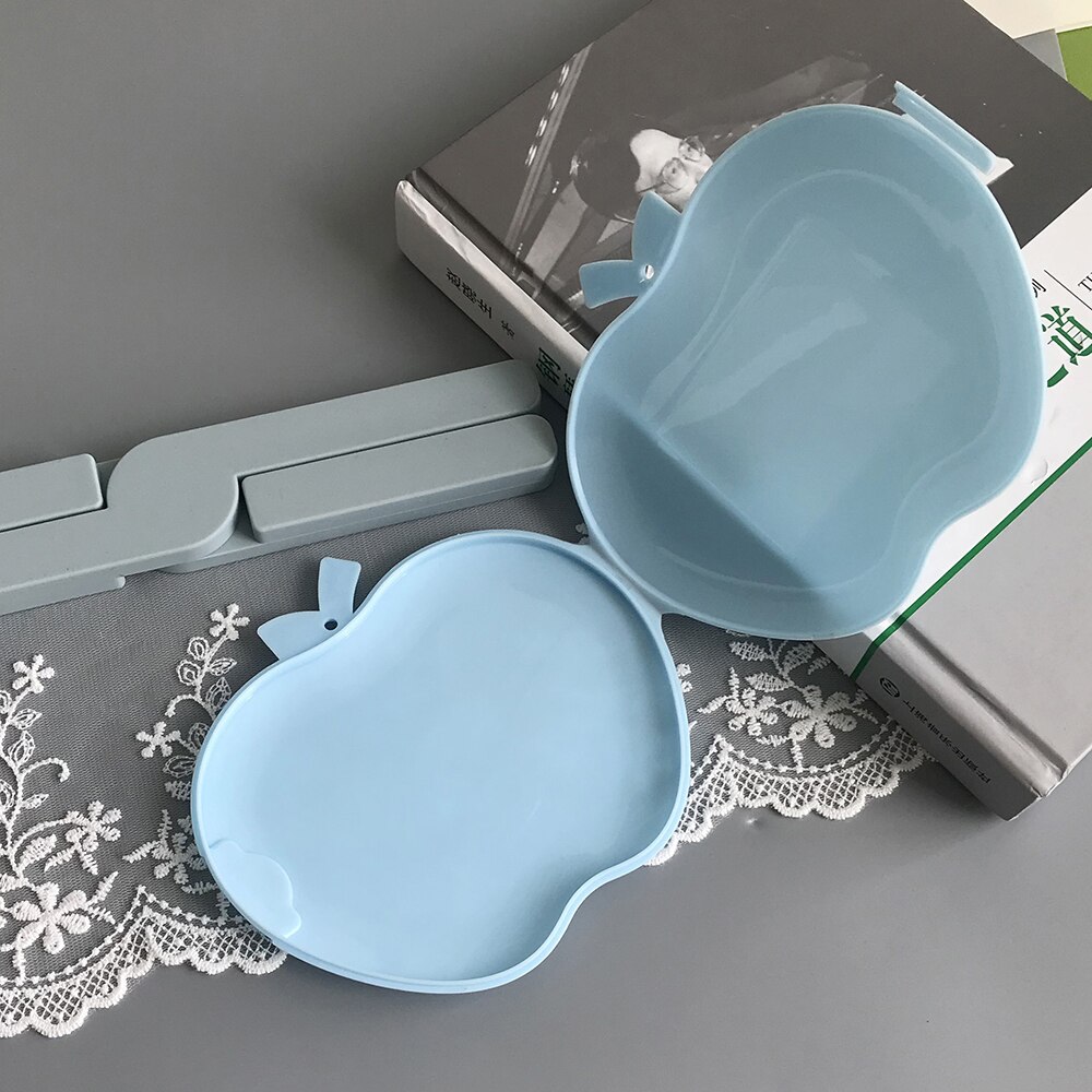 Cute Apple Shaped Child Adult Mask Storage Box Portable Folding Mask Box Temporary Storage Box With Mirror