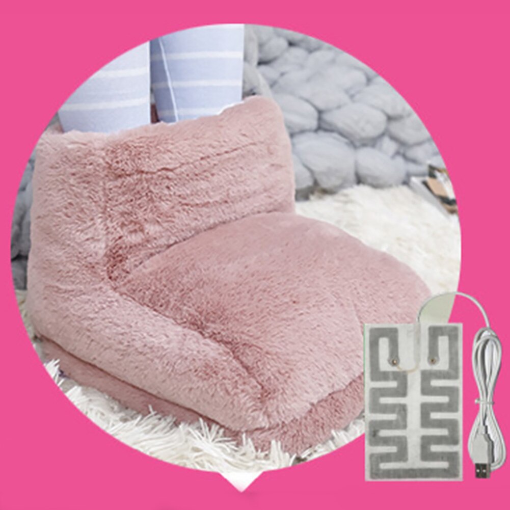 Botas Furry Elétrico Aquecido Termostato Casa Escritório Frio Terapia Pés de Carregamento USB Sapatos Pé Quente Fácil de Operar Inverno Quente