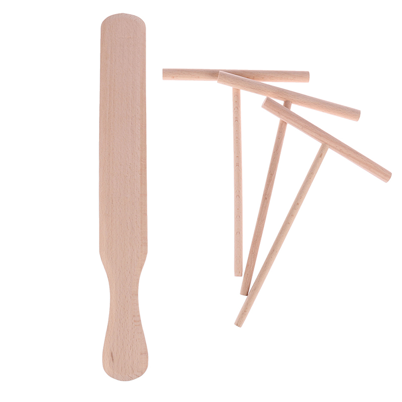 Utensílios de cozinha para panquecas, 4 unidades, espalhador de crepe de madeira e espátula, ferramentas de espalhamento de massa