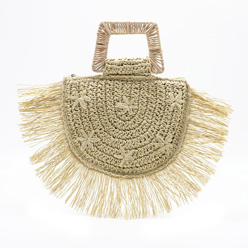 Delle Signore Delle donne di Modo borsa di Paglia Nappa Della Borsa Della signora casuale Tote Portatile di Acquisto di Viaggi Della Borsa dei Sacchetti