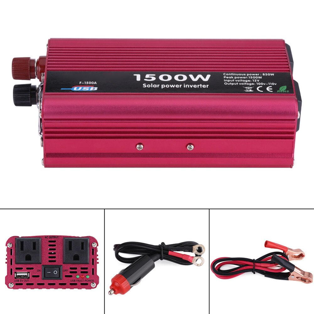 1500W 12V AC 110V Power Inverter Converter Dual Outlets for Home Car Outdoor Use provides advanced protection from drops bumps