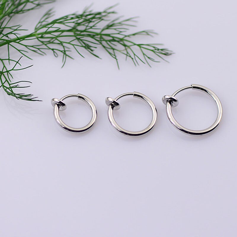 5 Pcs Cirkel Oor Clip Geen Piercing Sieraden Punk Kleine Hoepel Oorbellen Intrekbare Eenvoudige Mode Unisex Neus Lip Oor Hoepel clips