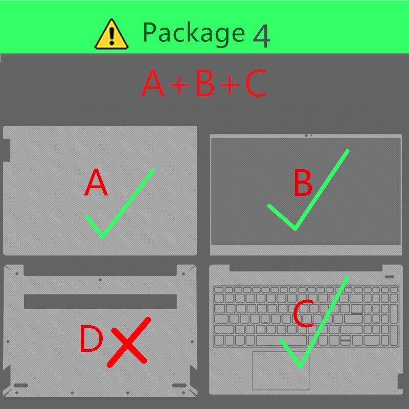 Laptop Haut Aufkleber Für Alienware 13 M13X R2 R3 Notizbuch Haut Schutz Für Alienware 14 M14X R1 R2 r3 Laptop Aufkleber: M14X R1 R2 / Paket-4  A B C