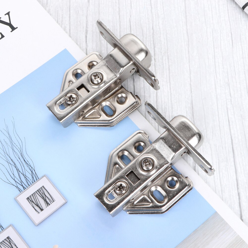 5 PCS 1.2mm Thickness Steel Face Frame Mounting Furniture Hinges Hydraulic Concealed Half Overylay Hinges with 30 PCS Screws for