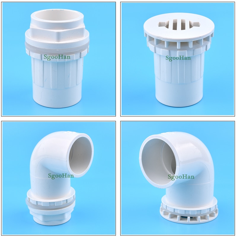 1PC ID 20~50mm PVC Pipe Straight Aquarium Fish Tank Joint Home DIY Water Supply Tube Drain Fittings Drainage Elbow Connectors