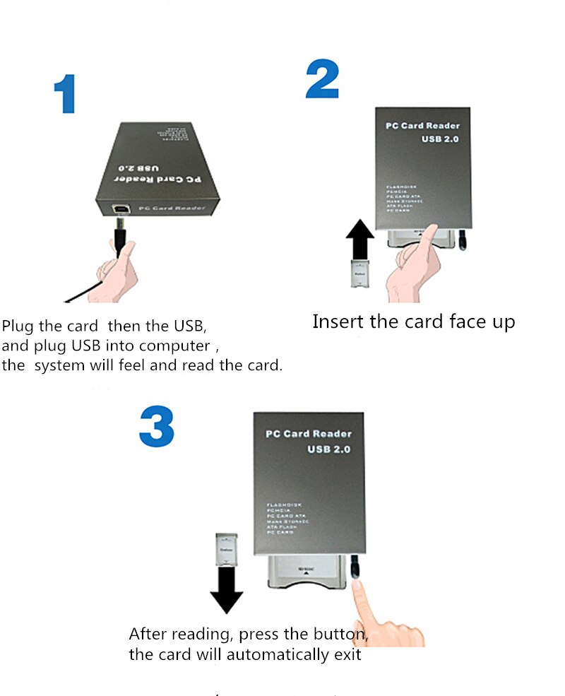 Usb 2.0 Naar Pc Ata Pcmcia Adapter Flash Disk Geheugenkaart Reader Plug & Play