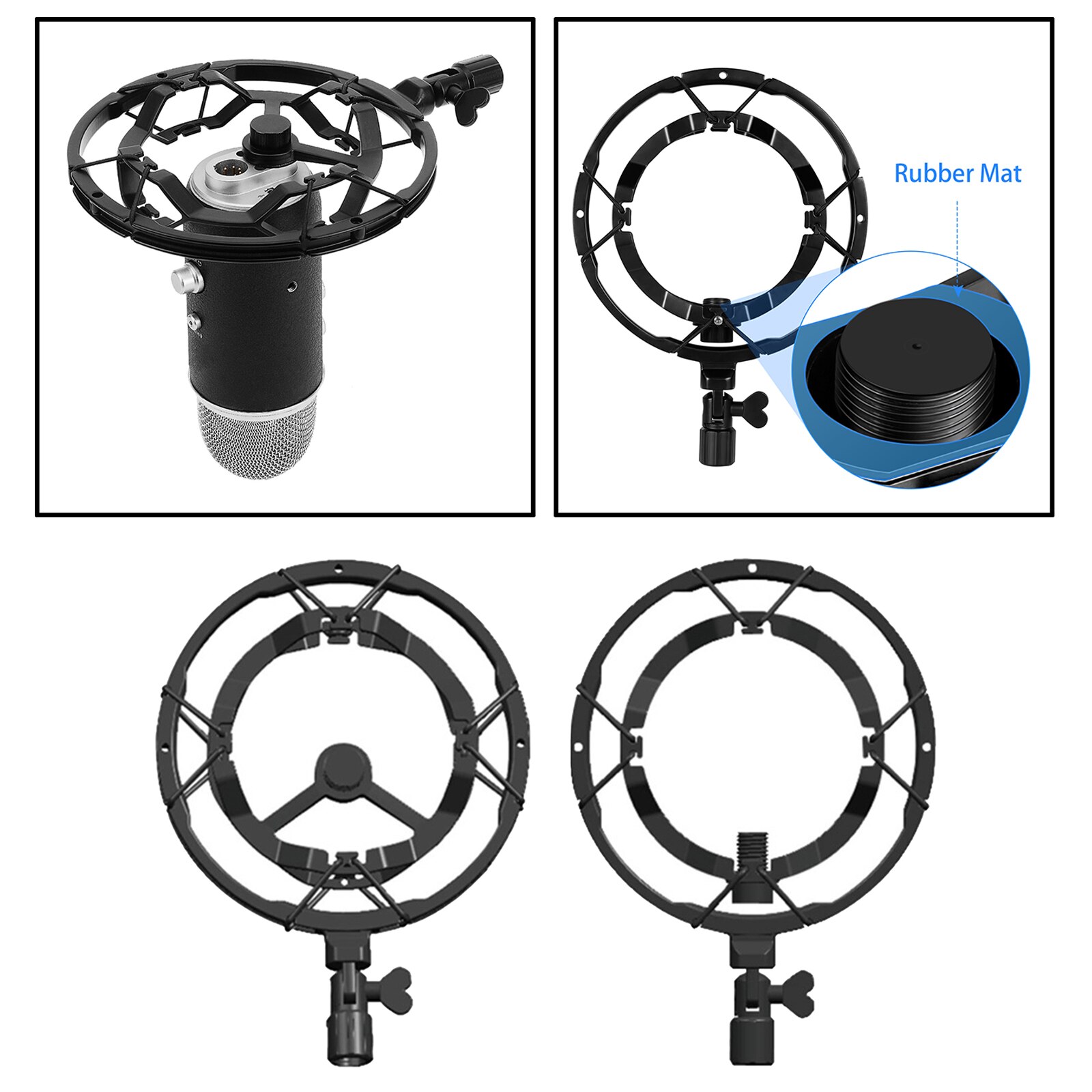 Studio trasmissione registrazione Mic Shock Mount staffa per microfono leggera con manopola di bloccaggio per Yeti blu