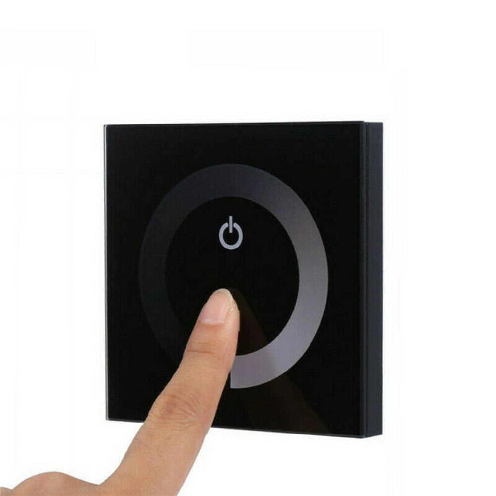 DC 12V-24V Touch Panel LED Lights Dimmer Smart Controller Wall Mounted Switch: black