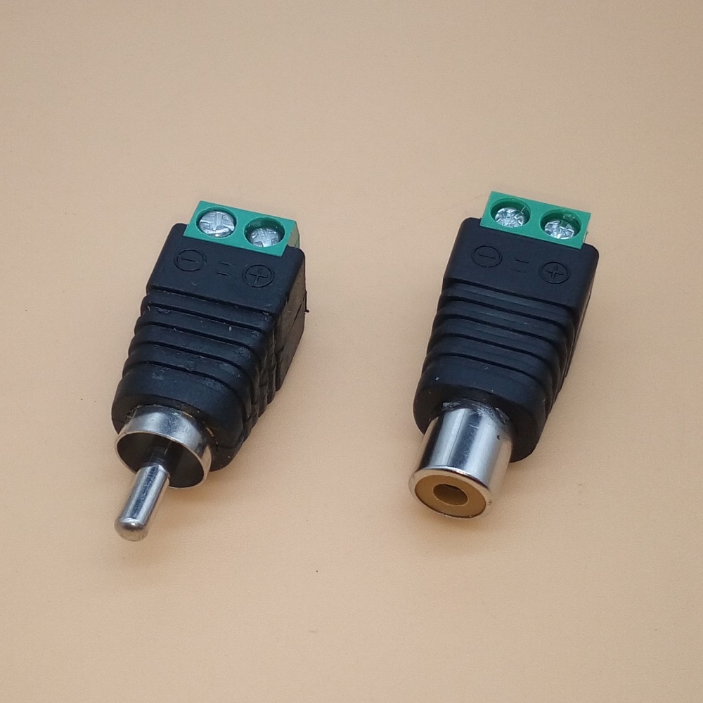 10 stks RCA Connectors Mannelijke + Vrouwelijke Plug NAAR AV Screw Terminal Video AV Balun Adapter Connector