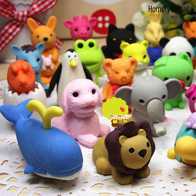 3 pcs Animals Cute Eraser School Office Supply rubber Student Exam Pencil Erasable Tool school Stationery