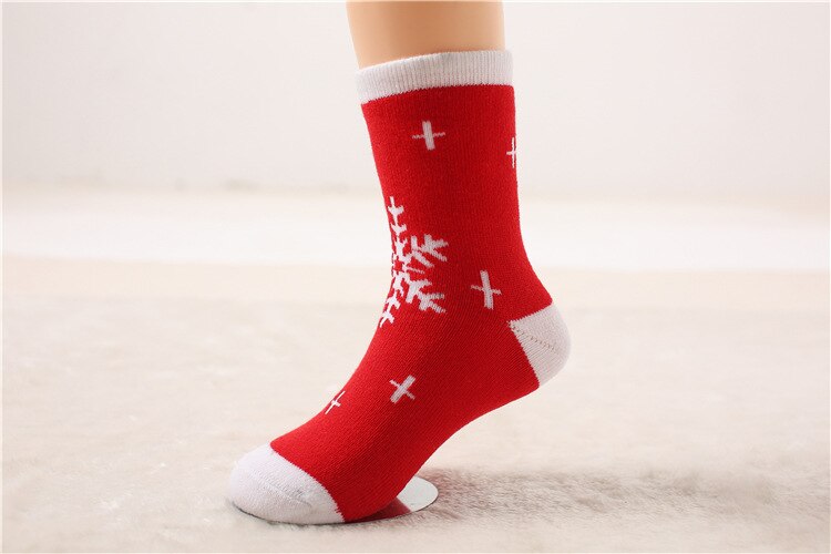 1 coppia Cotone di Inverno di Autunno Del bambino Delle Ragazze Dei Ragazzi Bambini Calzini E Calzettoni Bambini calze di Spugna Fiocco di Neve alce Babbo natale Regalo Di Natale Orso Roba: StyleB