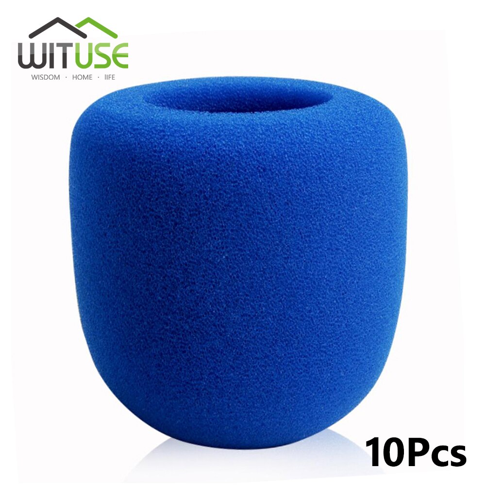10 pçs/lote portátil sem fio microfone de estágio pára-brisas espuma mic capa karaoke dj esponja filtro vento escudo venda quente: WHITE