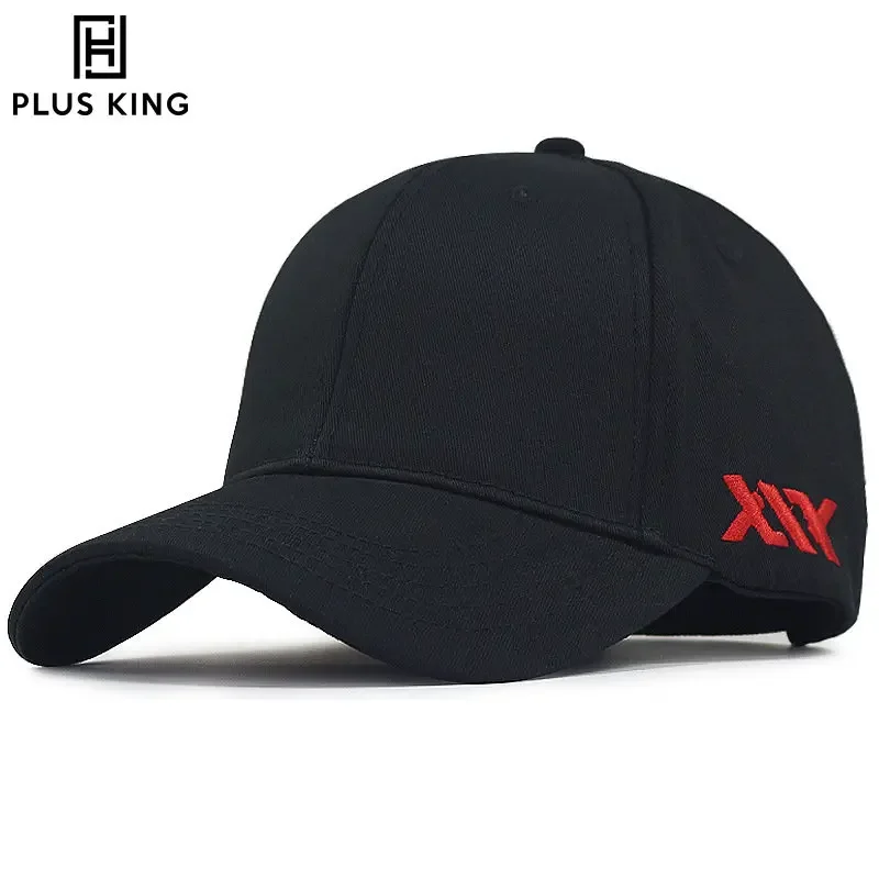64-68 cm grande taille chapeau tour de tête grand hommes casquette de Baseball femmes casual Hip Hop Snapback réglable XXL: Black