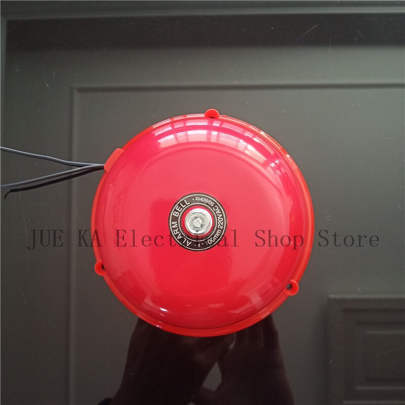 AC 220V 100mm 4 inch Dia Schools Fire Alarm Round Shape Electric Bell Red