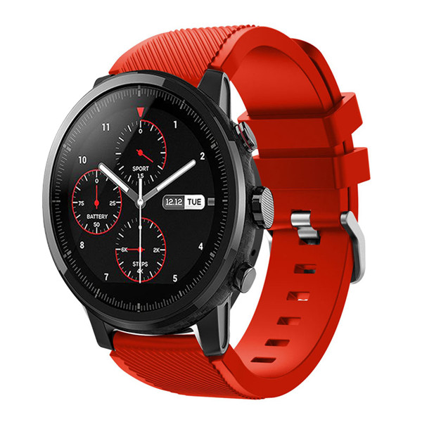 22mm Morbido Gel di Silice Sport Watch Band Strap Per Huami Amazfit Stratos Astuto Della Vigilanza per Amazfit Ritmo Stratos 2/ 2 s Cinghie Braccialetto: Rosso