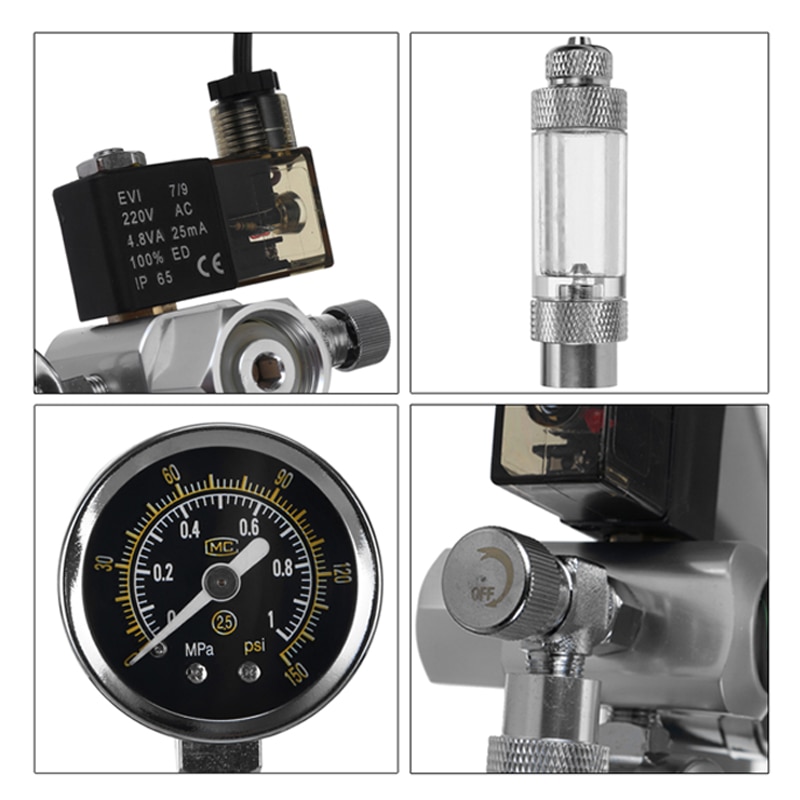 220V Waterproof Aquarium CO2 Regulator G5/8 Magnetic Solenoid Check Valve Aquarium Bubble Counter Fish Tank Tool CO2 Control