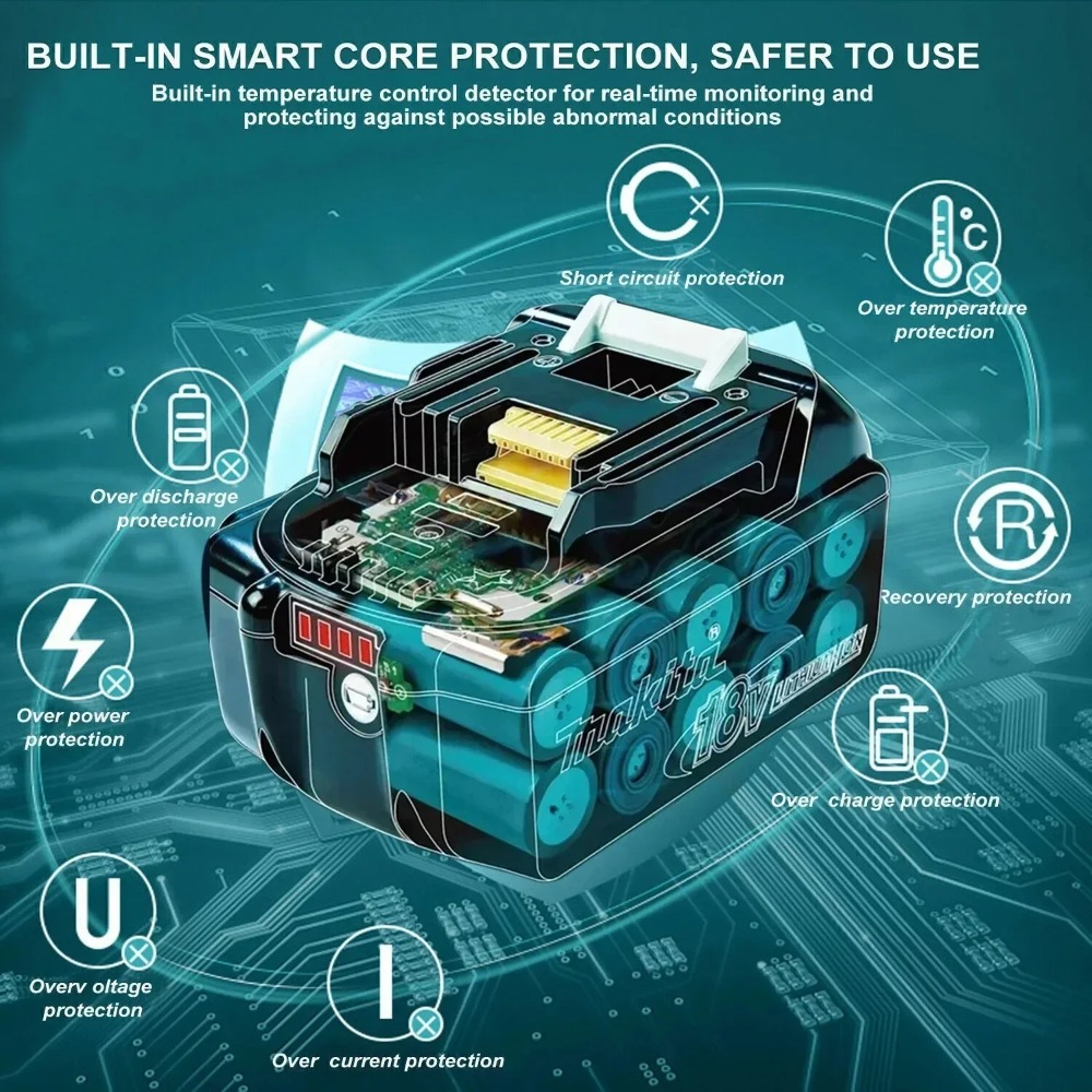Originele Makita 6Ah/3Ah/Makita 18V Batterij BL1830B BL1850B BL1850 BL1840 BL1860 BL1815 Vervangende Lithium Batterij