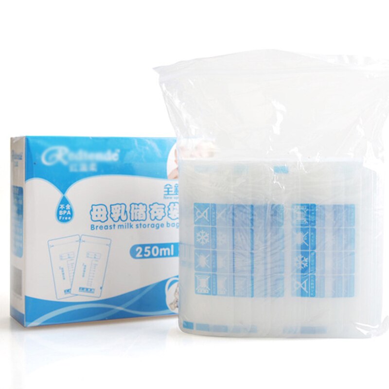 Leche congelador bolsas 30 Uds 250ml madre la leche de almacenamiento de alimentos bolsa de almacenamiento de leche materna bebé alimentación bolsas de alimentación