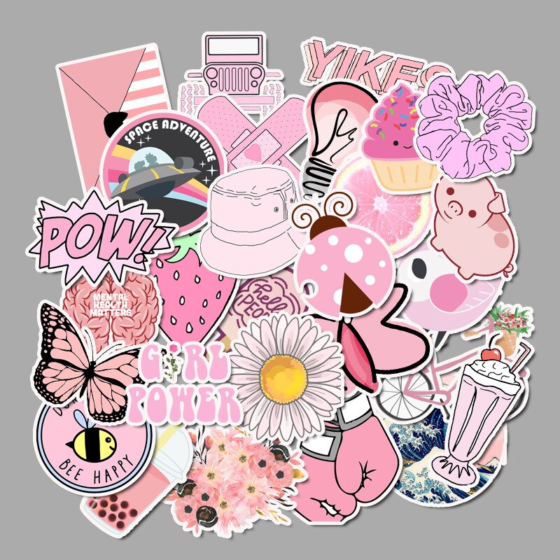 50pcs Vsco Girls Stickers Waterproof Skateboard Scrapbook Laptop Suitcase Decoration Sticker Graffiti Stickers for Kids Children