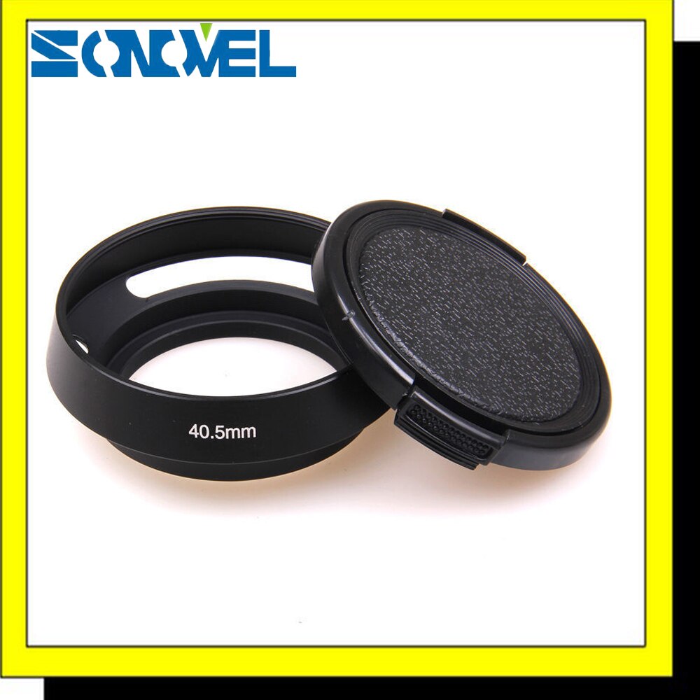 40.5mm Schroef-in metalen gekanteld geventileerde Zonnekap + lensdop Voor Sony A6500 A6300 A6100 A6000 A5100 A5000 Met Sony E 16-50mm lens