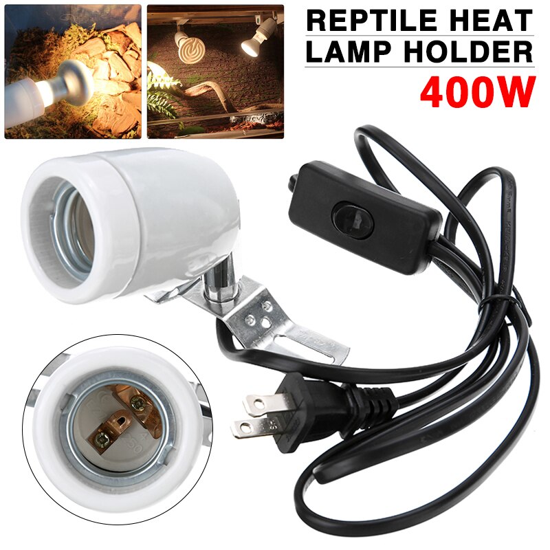 E27 400W Keramische Warmte Lamphouder Reptiel Verwarming Licht Socket 360 Graden Zonder Lamp Voor Reptielen Dierbenodigdheden Ons plug