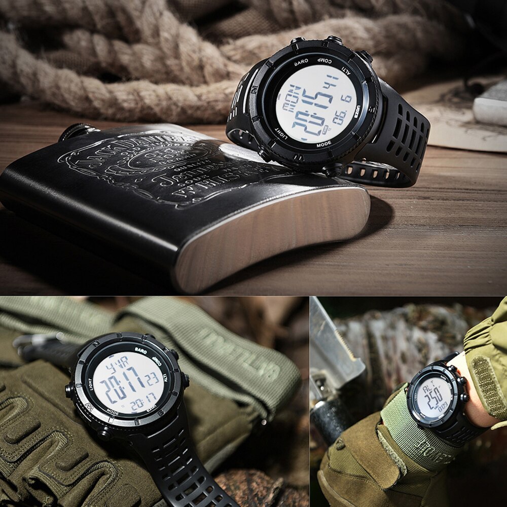 Brand EZON H001H11 Men's Digital Sport Watch Multifunctional Altitude Barometer Compass for Hiking Backlight Waterproof